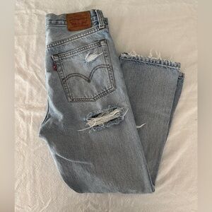 Light wash wedgie straight Levis